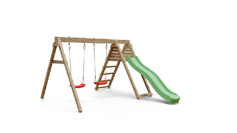 Portique et toboggan de jardin en bois Azalée - 390 x 256 x 252 cm_1