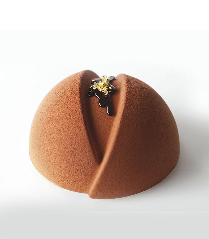 Sphère fendue - Moules Pavocake Pavoni Italia - Lot de 6 avec plateau_1