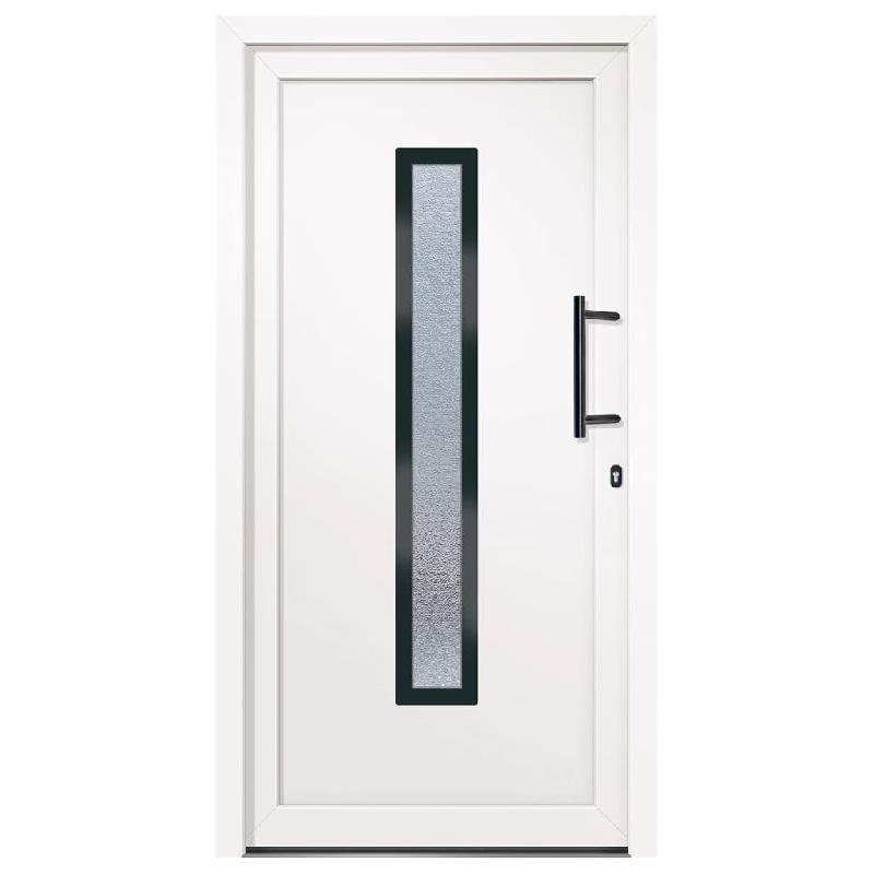 Vidaxl porte d'entrée blanc 108x208 cm pvc 3157083_1