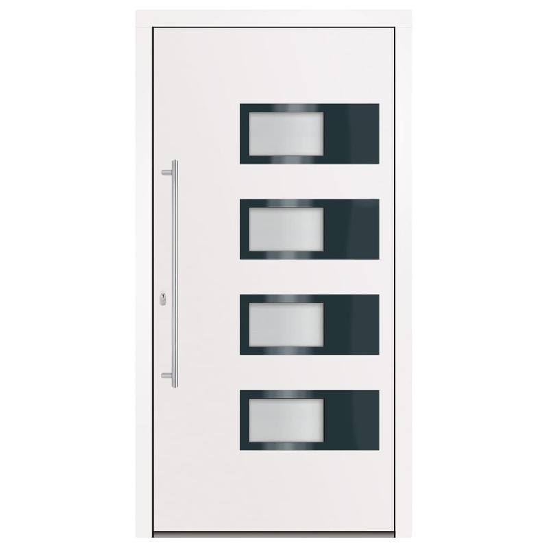 Vidaxl porte d'entrée blanc 110x210 cm aluminium et pvc 3157067_1