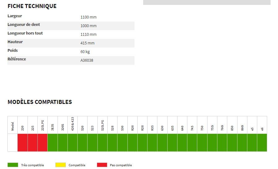 A36038 - Fourches à fumier Avant Tecno - 60 kg - Dents en acier haute résistance_1