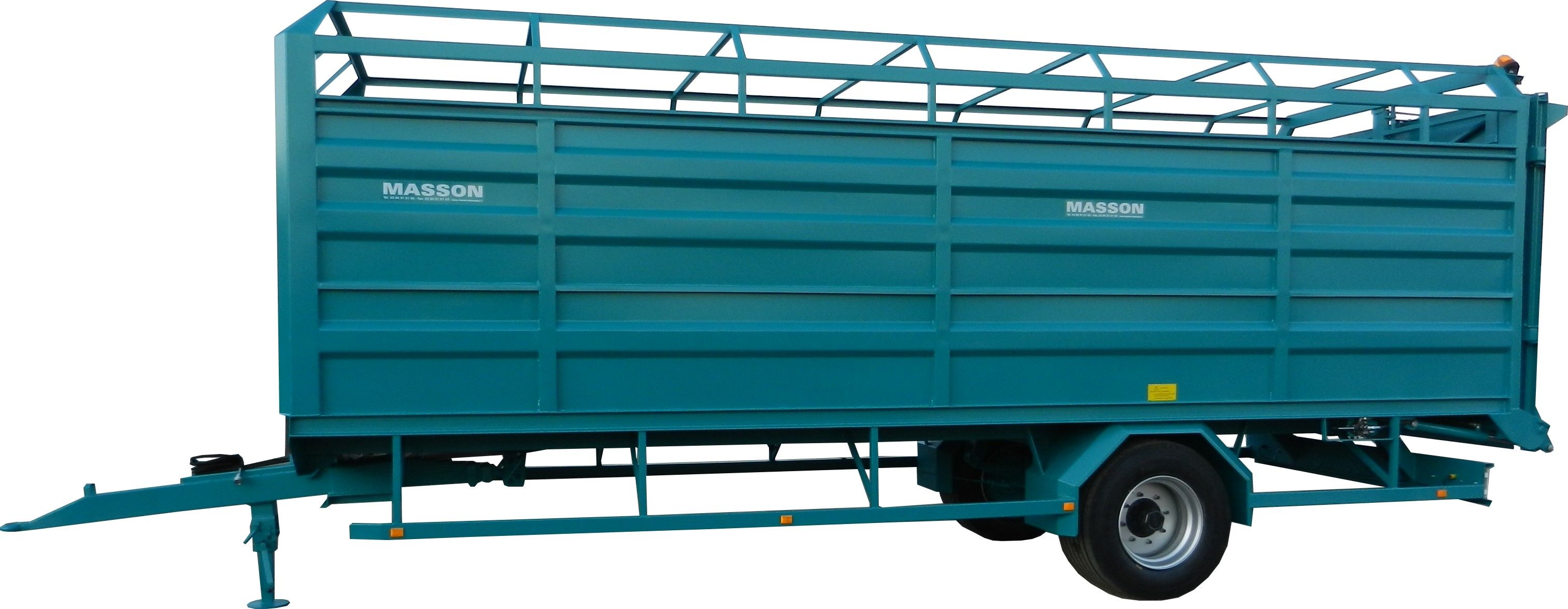 Bétaillères BD53 à BD68 FP - Masson Remorques - Un essieu sans passage de roue - Capacité 7 à 10 bêtes_1