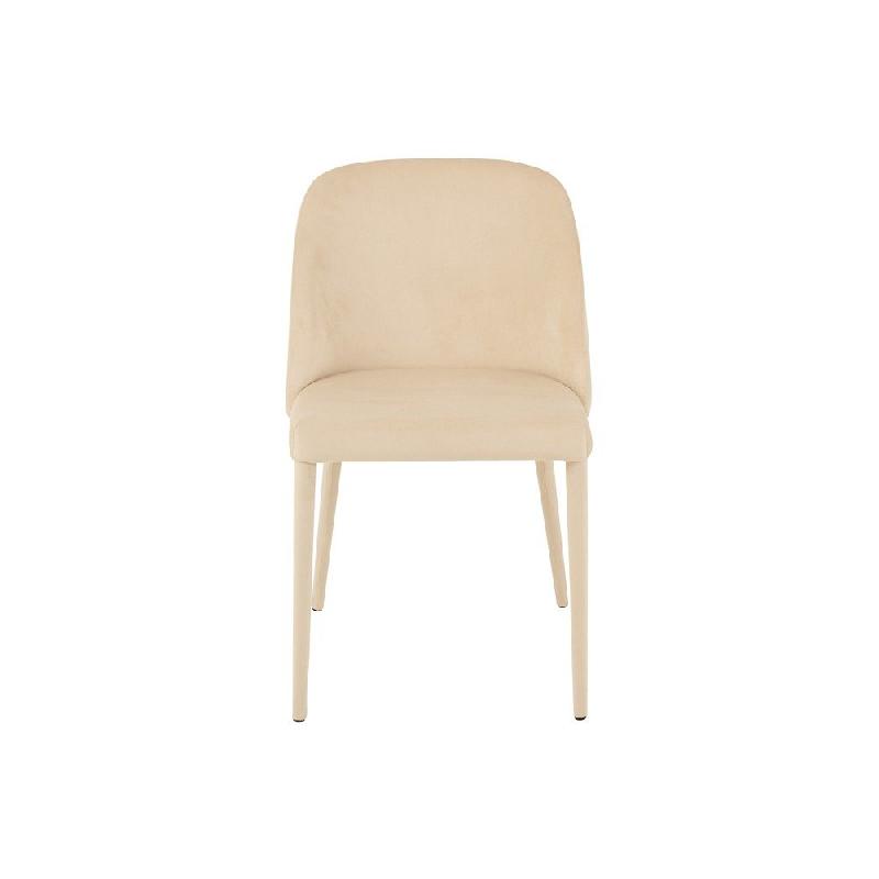 Chaise de réunion Cheza beige - tissu velours ultra doux - piétement métallique - assise rembourrée_1