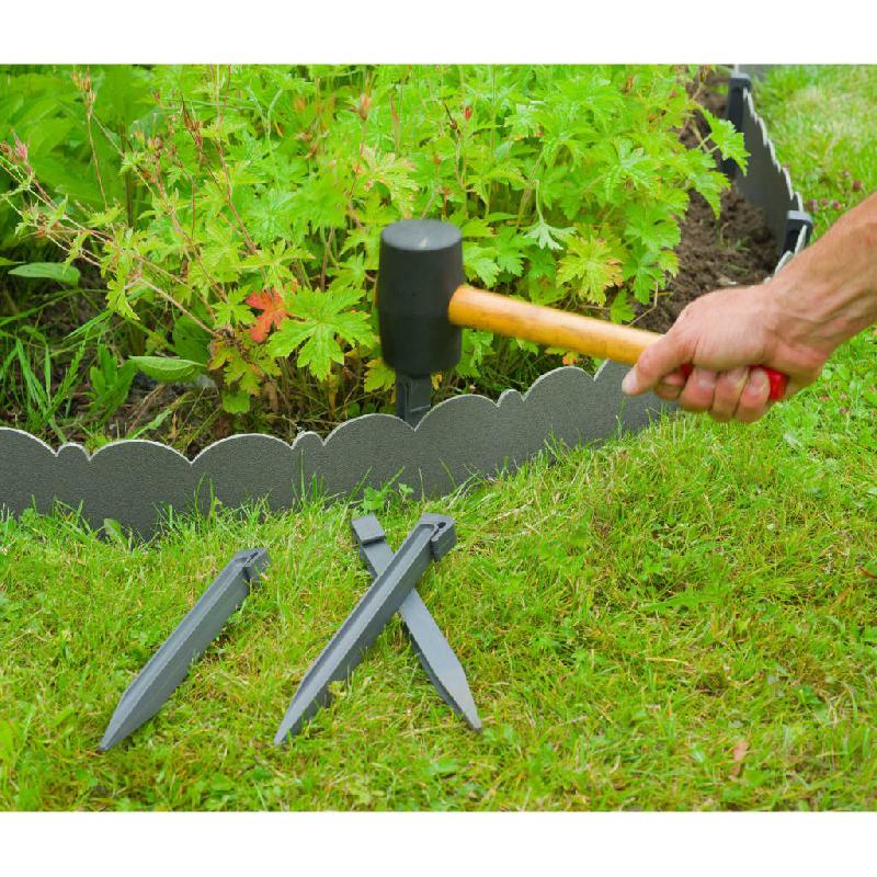 Nature bordure de jardin décorative 0,13x12 m 3 mm gris 446392_1