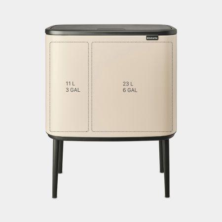 Poubelle Bo Touch Bin - 34 litres - Soft Beige - Idéale pour trier les déchets avec style_1