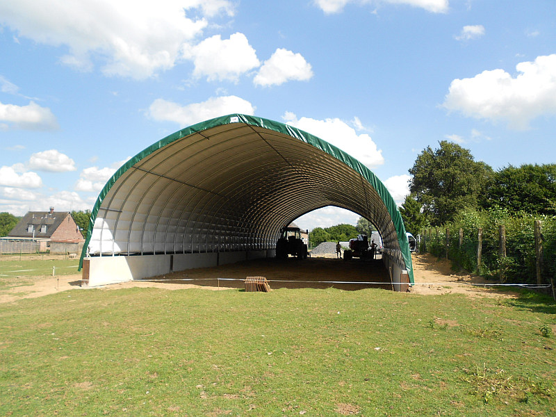 Tunnel de stockage basilique / ouvert / structure en acier / couverture en pvc / à poser_1