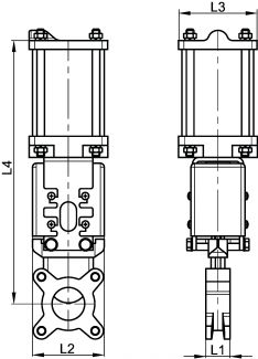 Vanne guillotine pneumatique corps inox CF8M - pelle inox 316 - joint EPDM_1