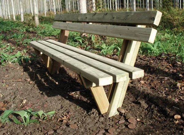 Banc en bois forestier_1