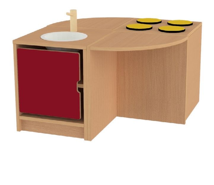 Ensemble tout équipé angle arrondi - 4 modules - Réf. JI.IC10 - Pour crèche et collectivité_1