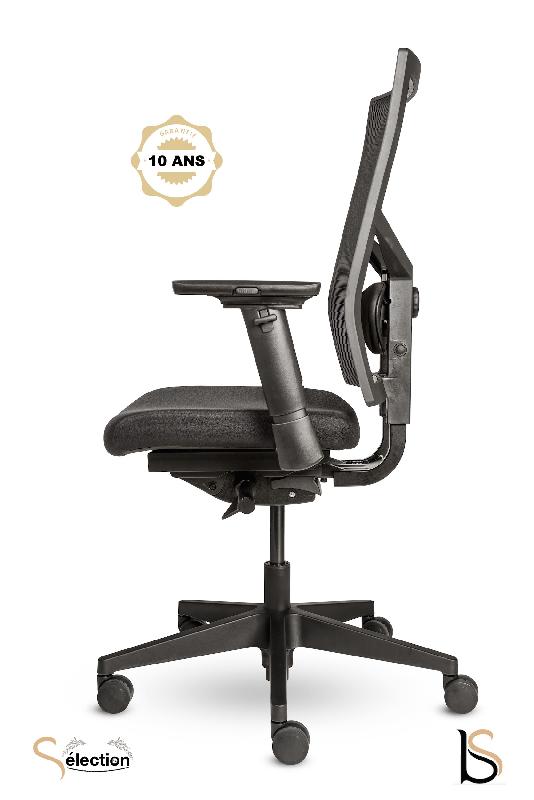 Fauteuil de bureau haut de gamme avec dossier résille - Noir_1