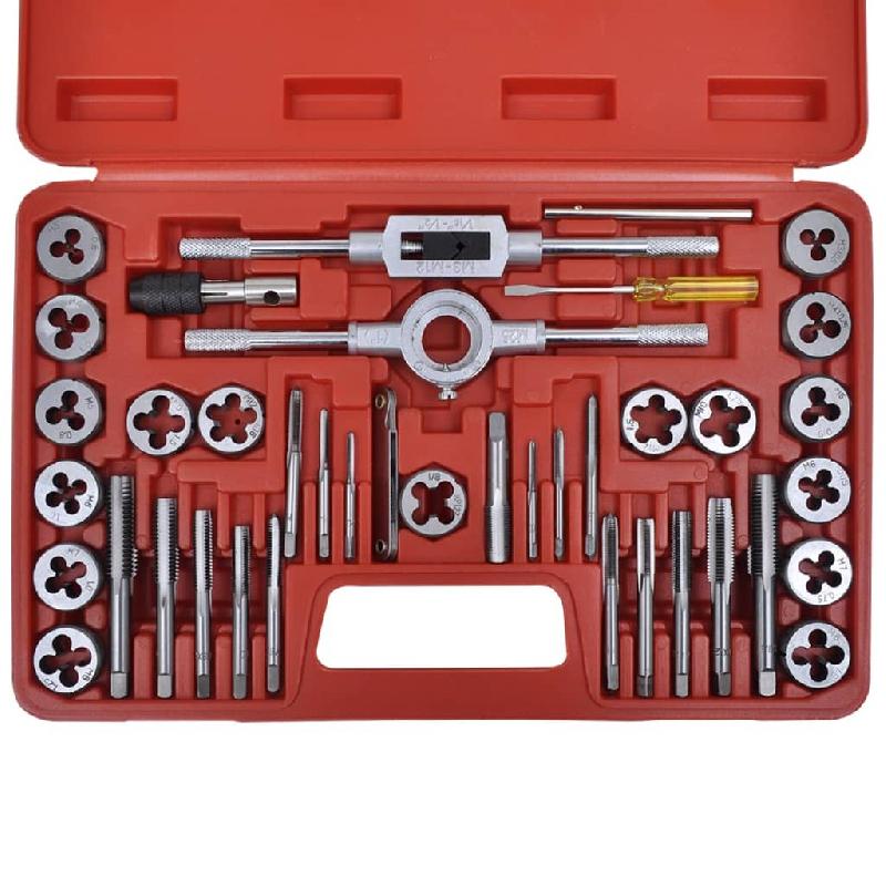 Vidaxl ensemble de tarauds et matrices 40 pcs 210318_1