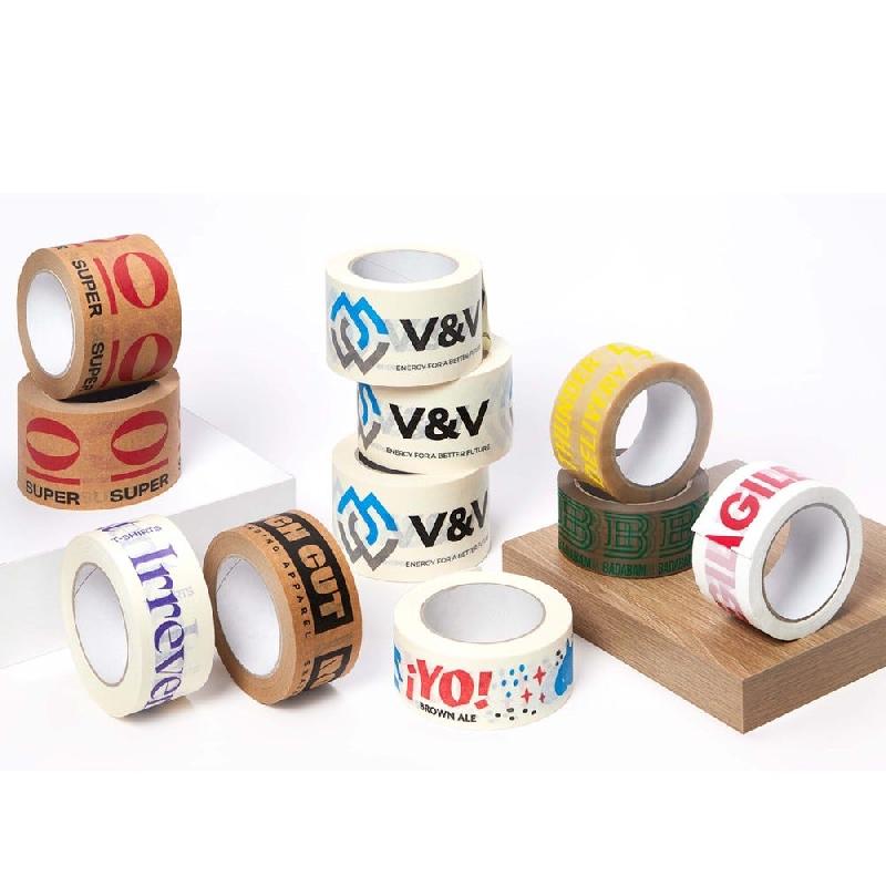 Adhésif personnalisable PVC solvant blanc x 144 rouleaux impres.1 couleur 50x66m_1