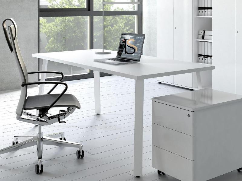 Bureau individuel Ogi A - MDD - Blanc 9010, Blanc, 120 x 80 cm_1
