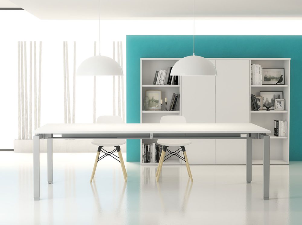Bureau structure métallique avec des plateaux mélaminés - Eco_1