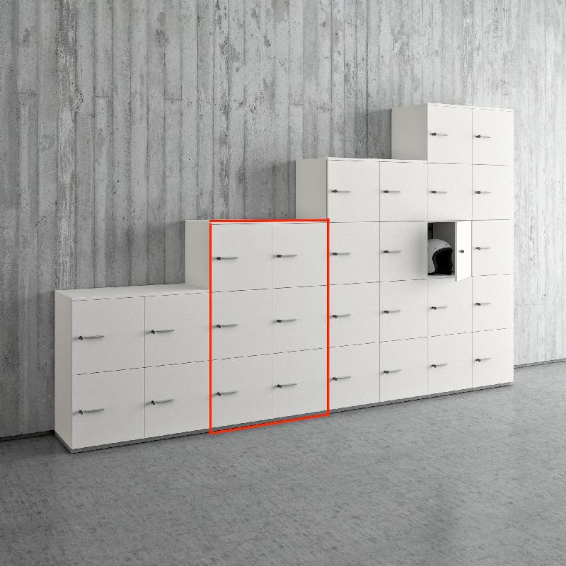 Casiers de rangement modulaires - QUADRIFOGLIO - A clé, 2 x 3 cases_1