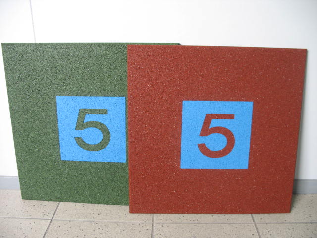 Marelle en caoutchouc recyclé - 12 dalles - incrustation EPDM bleu - 3 coloris au choix_1