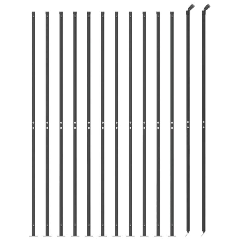 Vidaxl clôture en treillis métallique avec bride anthracite 2,2x25 m 154319_1