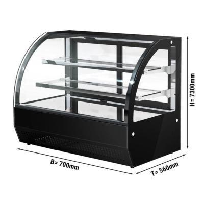 Vitrine réfrigérée positive à poser noire avec vitre bombée - 105 L_1