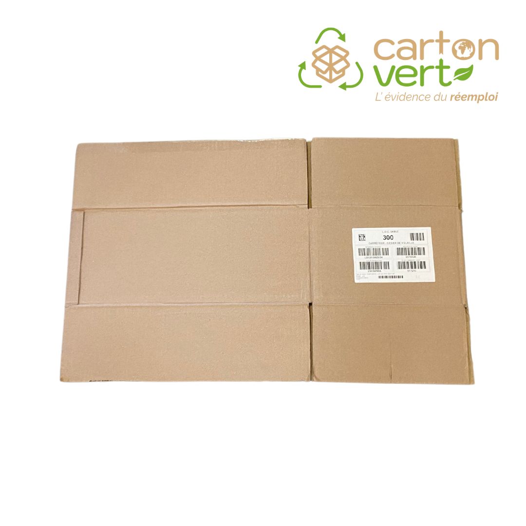 Caisse en carton simple cannelure 48 x 29 x 19 cm - réemployée - palette de 420 cartons_1