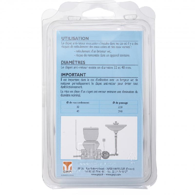 Clapet anti-retour en PVC à coller - Femelle/Femelle - Diamètre 32 mm_1