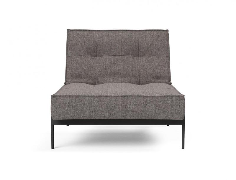 Fauteuil convertible design SPLITBACK - Innovation Living - Mixed Dance Grey - Couchage 90x115 cm - Pieds en acier noir mat_1