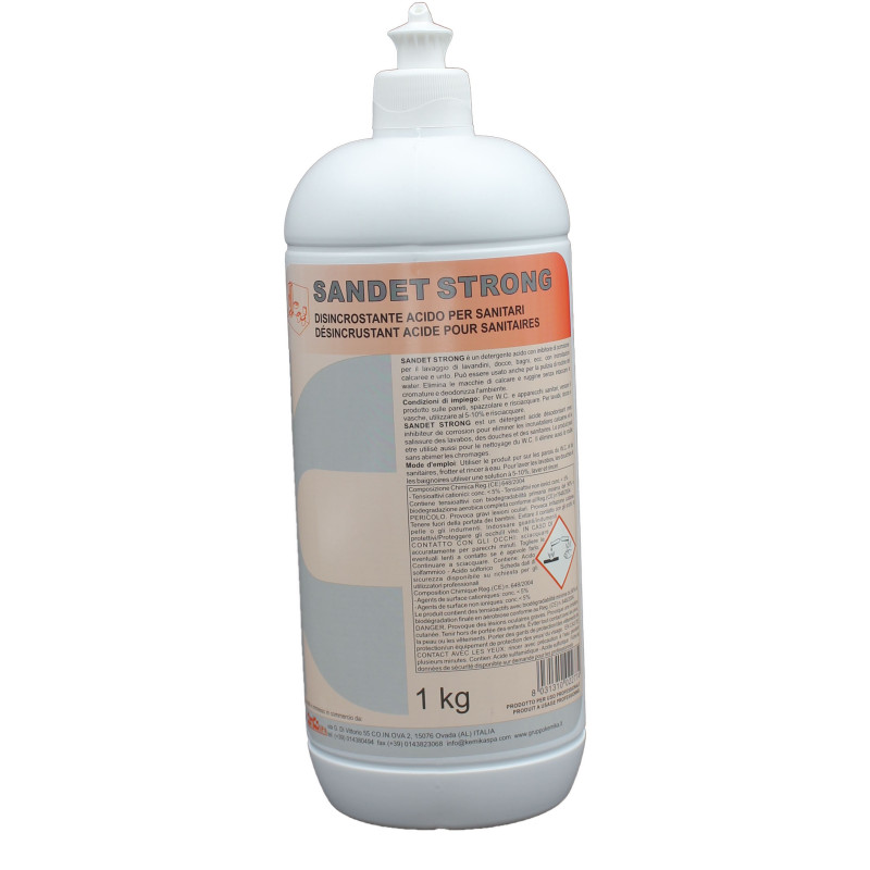 Kemika sandet strong detergent acide desodorisant pour parois des wc et sanitaires ph: 0.5-1 flacon de 1l_1