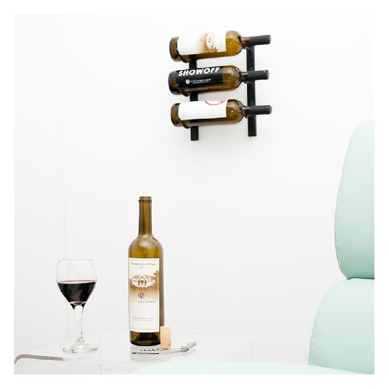 Ws11cluxe - porte-bouteilles mural en métal finition chrome luxe - 3 à 9 bouteilles - VintageView Series 1_1