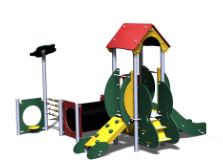 Structure de jeux combinées 1 tour avec panneau manipulation - CRBI1 - Créa Équipements_1