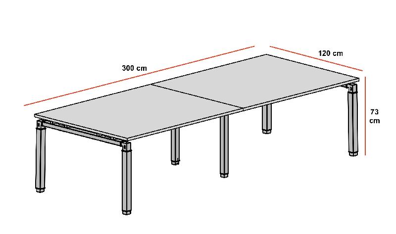 Table de réunion rectangulaire Rock 4 - Mobel Linea - Anthracite_1