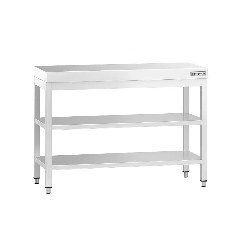 Tables Inox de Travail Centrales Premium avec 2 étagères - P 600 mm | Ggm - 1000_1