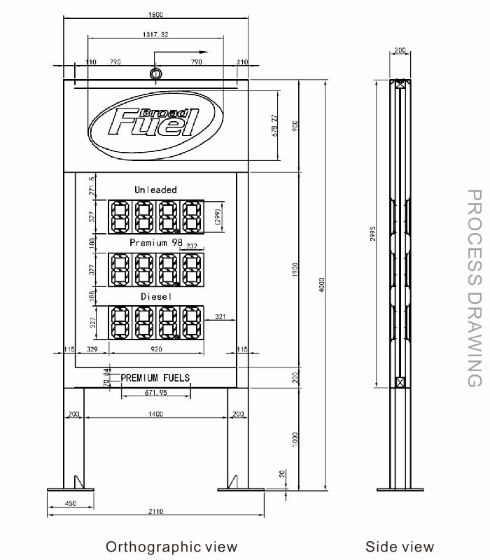 Gsyz0011 - Panneau affichage prix carburant LED - Foshan Nanhai Guose - Puissance légère 240W_1