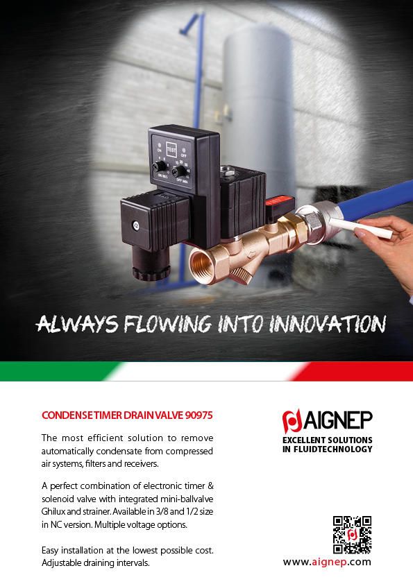 Purge temporisée monobloc - Aignep 90975 - pression maximale 16 bars - électrovanne avec minuterie et robinet intégré_1