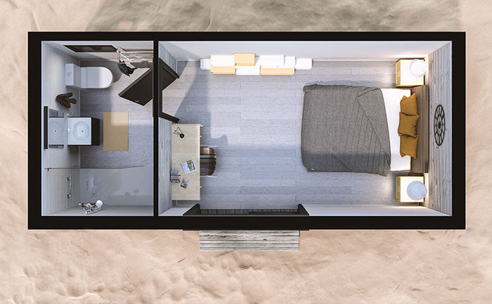 Studio de jardin en container/T1 pour le logement d'un adolescent, d'un étudiant ou d'une personne âgée_1