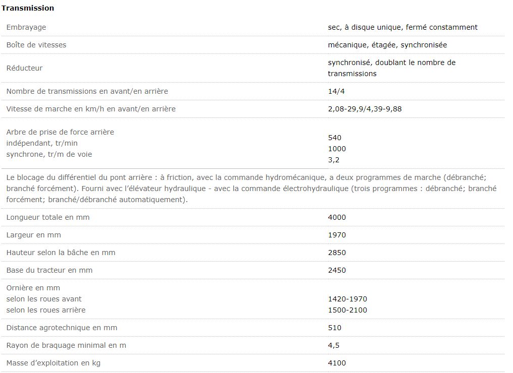 Belarus 952.2 - Tracteur agricole MTZ Belarus - Diesel turbohypercompression - 65 kW (89 CV) - 14/4 transmissions_1