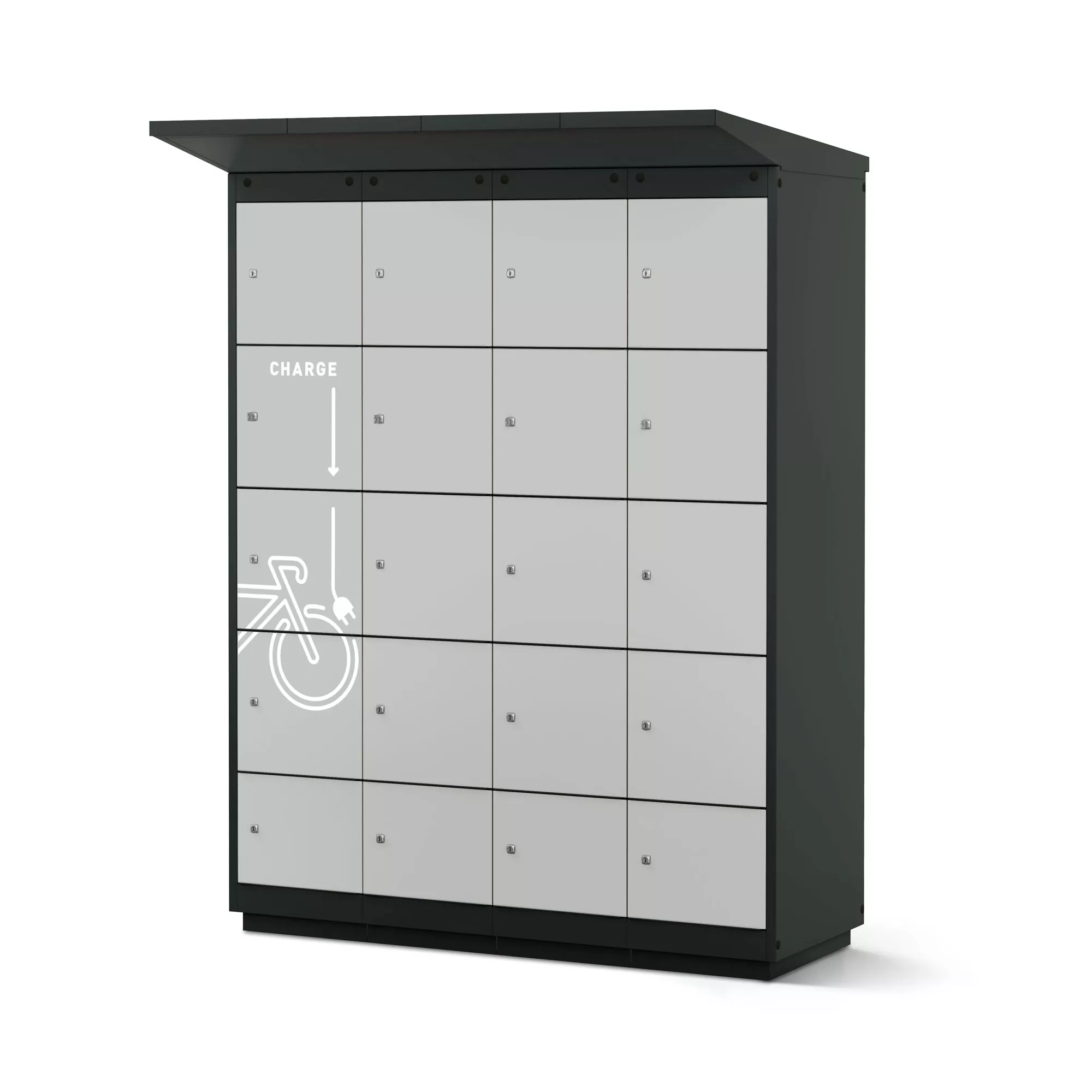 Borne de recharge pour vélos électriques - 16 compartiments avec serrure à cylindre_1