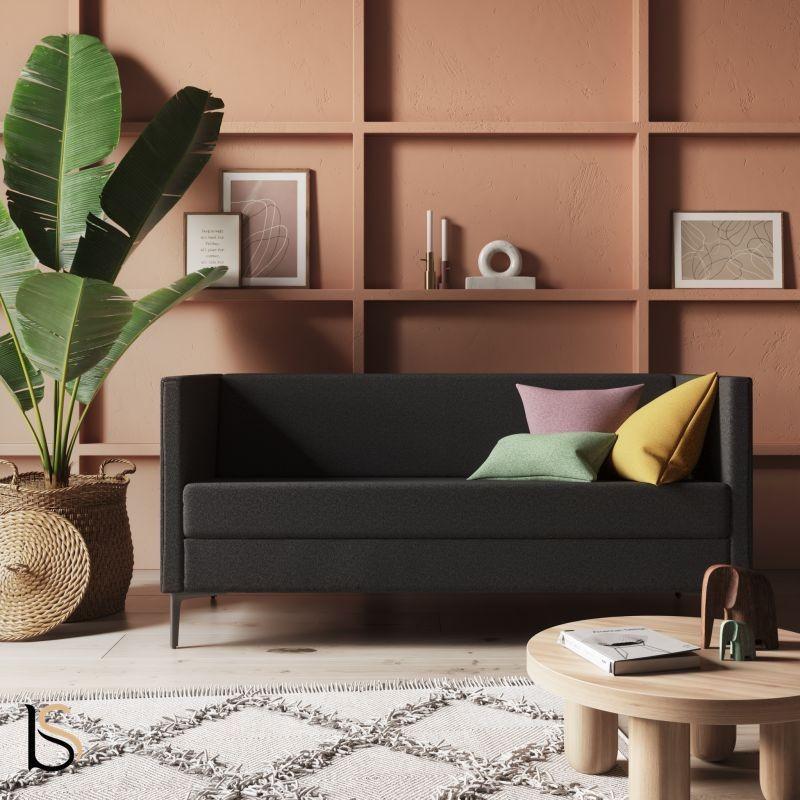 Canapé et fauteuil Push - Mobel Linea - 2 places, Anthracite_2