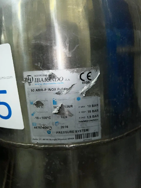 Cuve ibaiondo 50 amr-p indx d'occasion poli 50 litres - référence : c9945_1