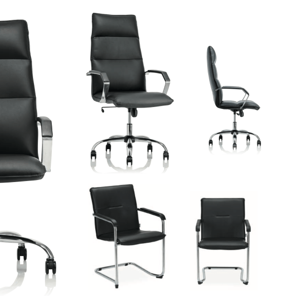 Estro - Fauteuil de direction en cuir pleine fleur avec mécanisme basculant - Burocéan_1