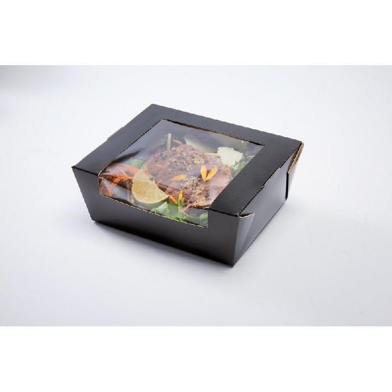 Boîte alimentaire à fenêtre noire 1350ml 15,3x17,2x6,4cm - par 50_1