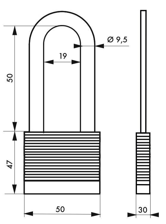 Cadenas à clé Protector 50 mm - Anse 1/2 haute - Corps acier - Haute résistance - Thirard_1