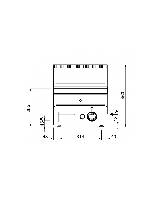 Grillade rainurée gaz à poser MBM - Acier inoxydable - 400x510 mm_1