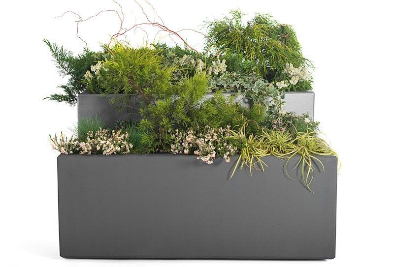 Intal 133147 - Jardinières en béton sablé ou peint - Komserwis - Hauteur 45 cm_1