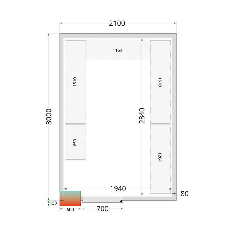 Kit de rayonnage pour Chambres Froides Tefcold CRPF2130_1