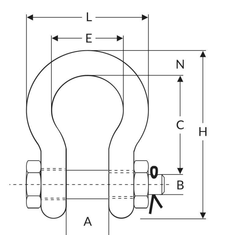 Manille lyre à haute résistance Crosby® G-2130 - Axe boulonné et goupillé - REF : 43320_1