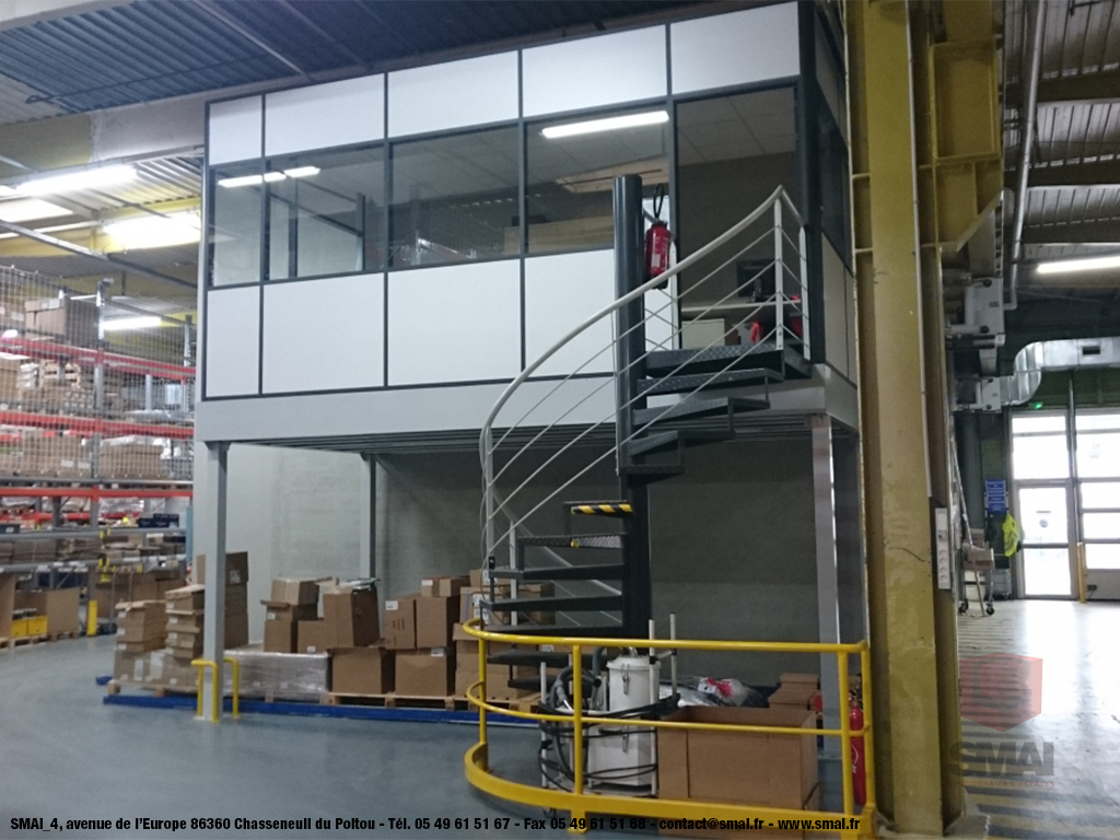 Plateforme / mezzanine industrielle - Cloisons modulaires pour bureaux - Multi-niveaux - Charge jusqu'à 1000 kg/m²_1