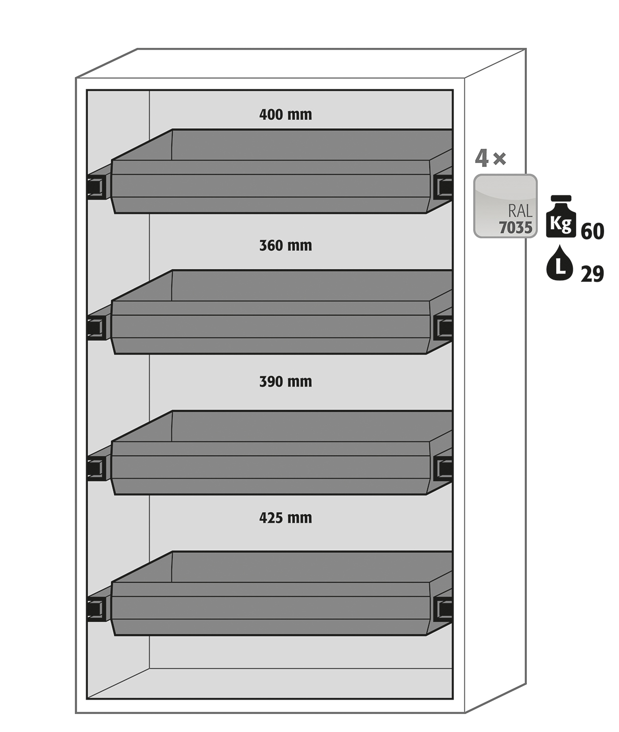 Armoire de sécurité S-CLASSIC-90 - modèle S90.196.120.WDAS - Réf 30116-002-33724 - Type 90 pour substances inflammables_1