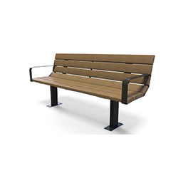 Banc public avec lattes 100 % plastique recyclé et piétement en acier laqué - BILBAO - Dimensions 180 x 56 x 83 cm_1