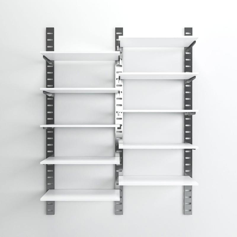 Élément suivant Zetawall chrome 5 tablettes blanc L90xH240cm_1