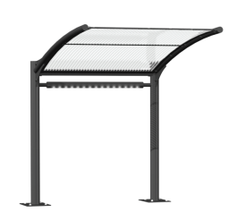 Abris vélo ouvert coroll / structure en acier / toiture en polycarbonate alvéolaire_2