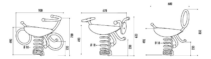 Jeu Ressort Natural - Structure en inox et assise en bois pour enfants de 3 à 12 ans_1